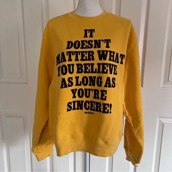 Madhappy Tokyo Limited Edition Yellow Gold Crewneck Sweatshirt Unisex Medium NEW - Picture 1 of 5